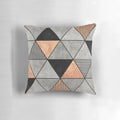 Handmade concrete and copper triangle pattern throw pillow