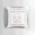 Cross-stitch trap house themed pillow