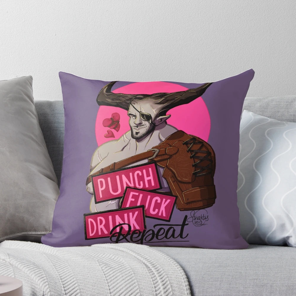 Plush dragon age inquisition iron bull pillow with custom design