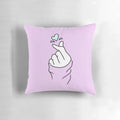 Cute pastel purple heart-shaped pillow, perfect for kpop fans and Korean style bedroom decor.