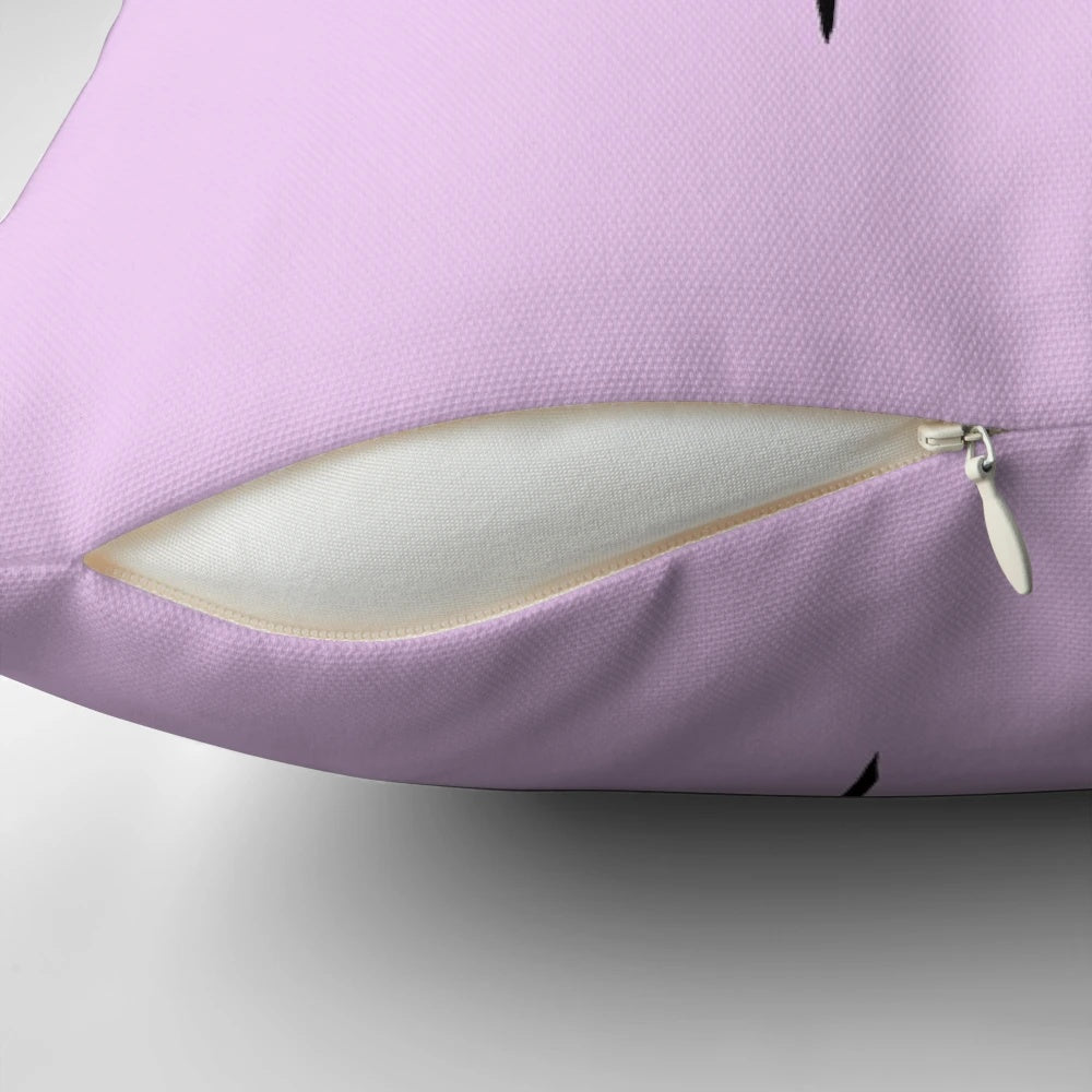Cute pastel purple heart-shaped pillow, perfect for kpop fans and Korean style bedroom decor.