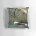 Handmade modern abstract textured sage and plum colored pillow for home decor