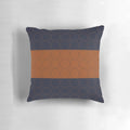 Navy blue and rust colored circles decorative throw pillow
