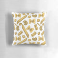 Decorative pillow in the shape of farfalle pasta, a traditional Italian noodle