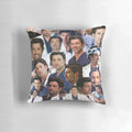 Handmade decorative pillow featuring a collage of Patrick Dempsey photos