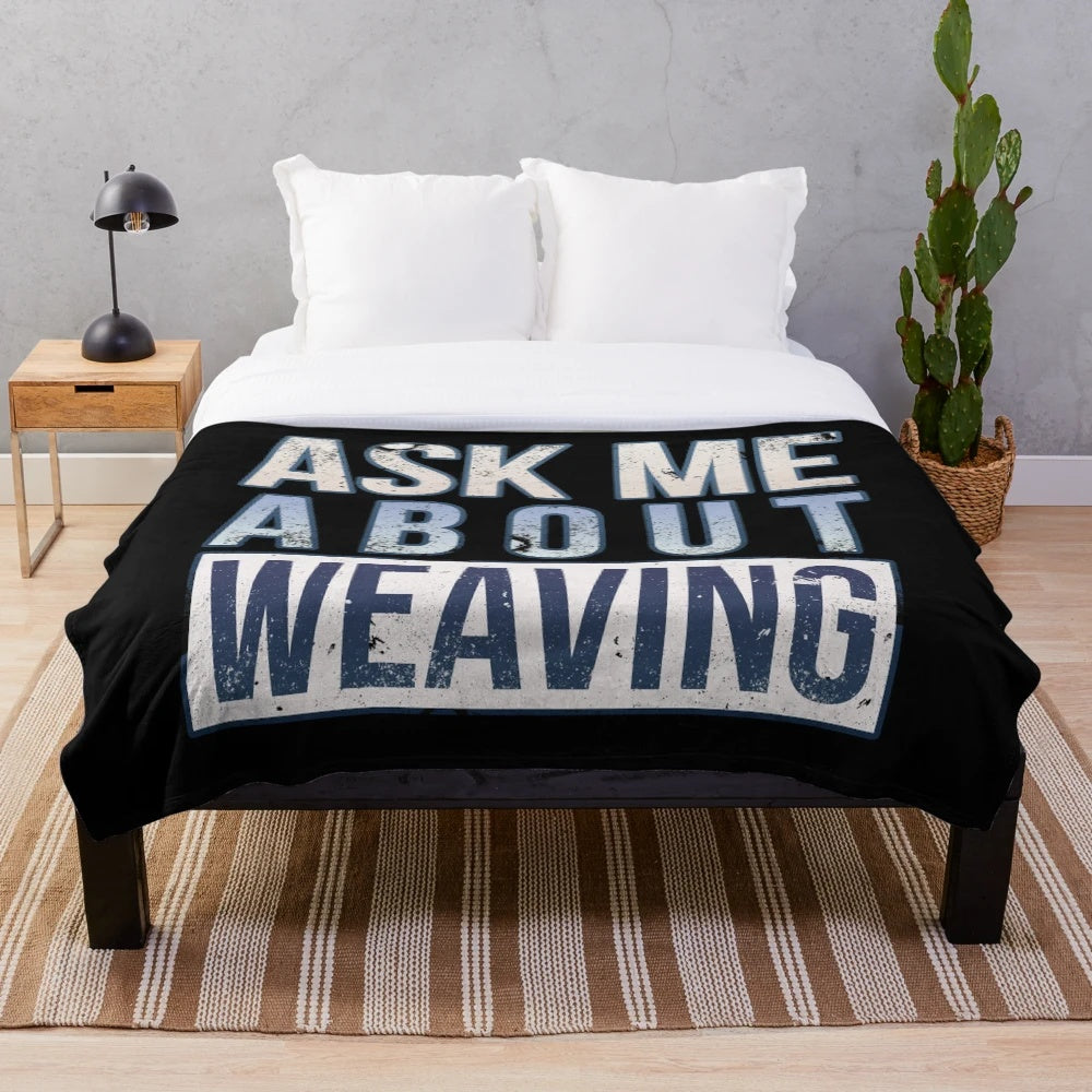 Handmade plush blanket for weaving enthusiasts