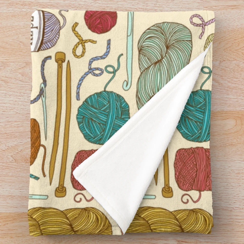 Handmade plush blanket in various colors and textures