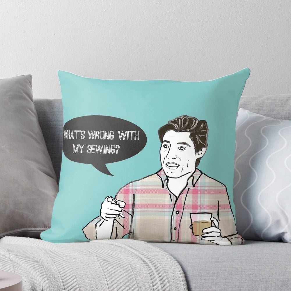 Handmade sewing pillow with southern charm and reality TV-inspired design