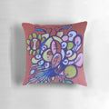 Handmade Taíno-inspired decorative pillow with a twisted, tribal design
