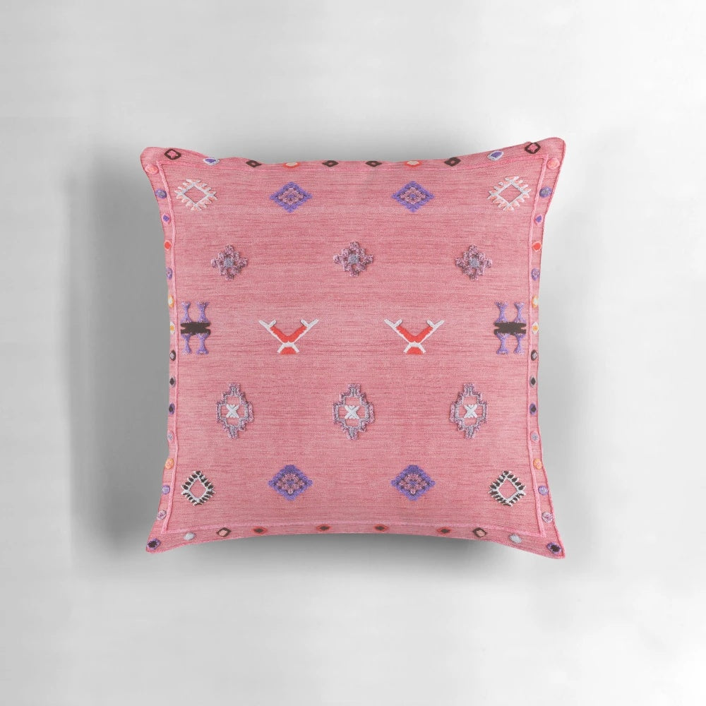 Handmade Traditional Moroccan-Style Pink Decorative Pillow