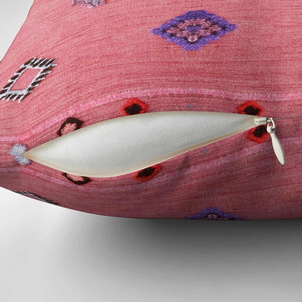 Handmade Traditional Moroccan-Style Pink Decorative Pillow