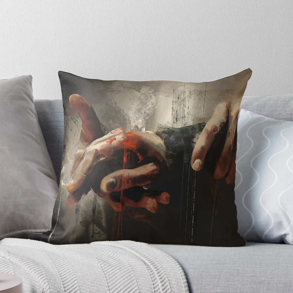 Hands pillow featuring the iconic characters from the TV series Hannibal