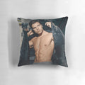 Stylish photo collage pillow featuring the handsome actor Sebastian Stan