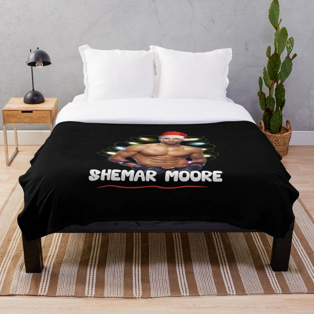 Soft and cozy plush blanket featuring handsome model Shemar Moore