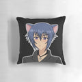 Adorable neko boy anime character plush pillow with cat ears