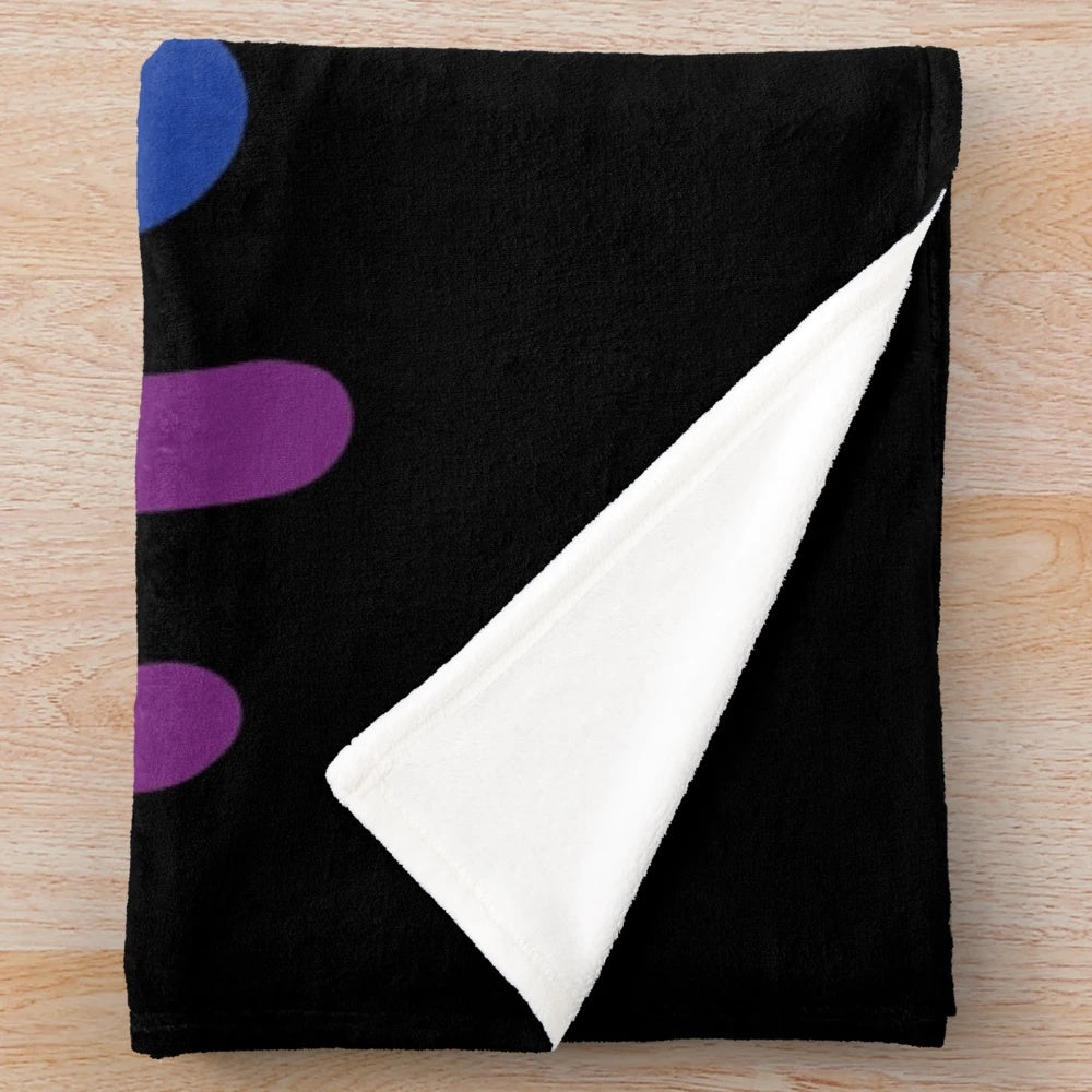 Handwritten flags plush blanket featuring a colorful striped pattern