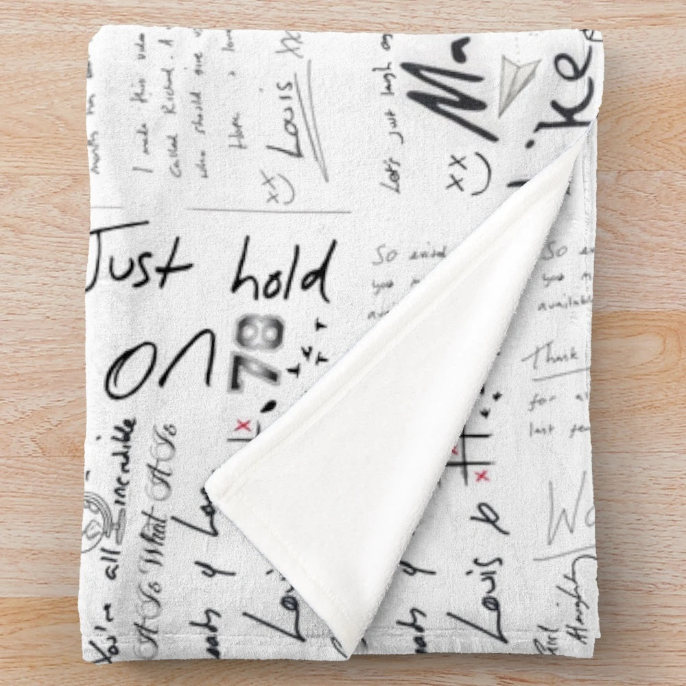 Louis Tomlinson Inspired Plush Blanket with Handwritten Signature