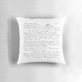 Handwritten Vance Joy "I'm With You" lyrics printed on a soft, comfortable pillow