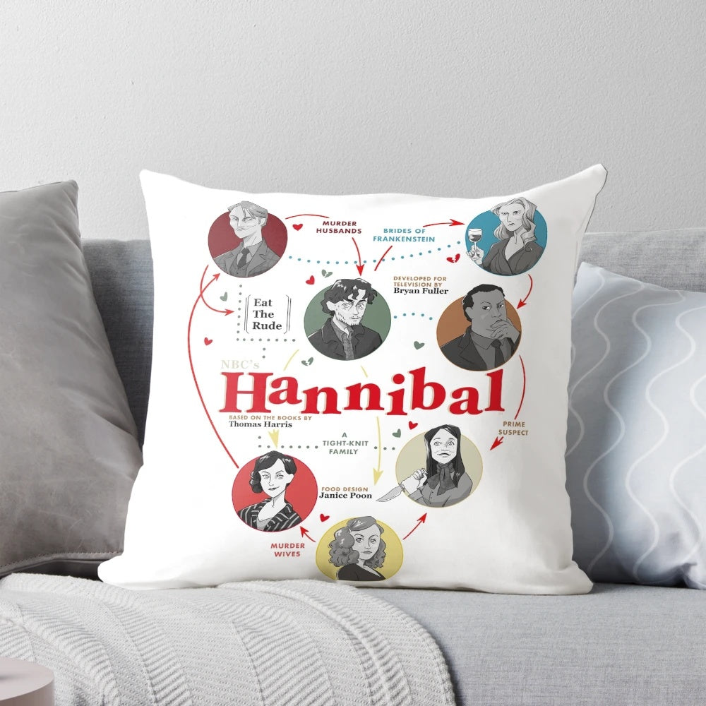 Hannibal Falsettos mashup pillow featuring a redesign of the popular Broadway musicals.