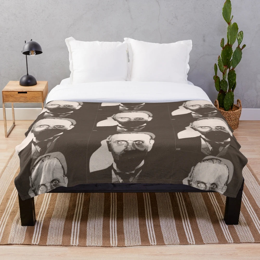 Hannibal Lecter inspired plush blanket from classic horror movies