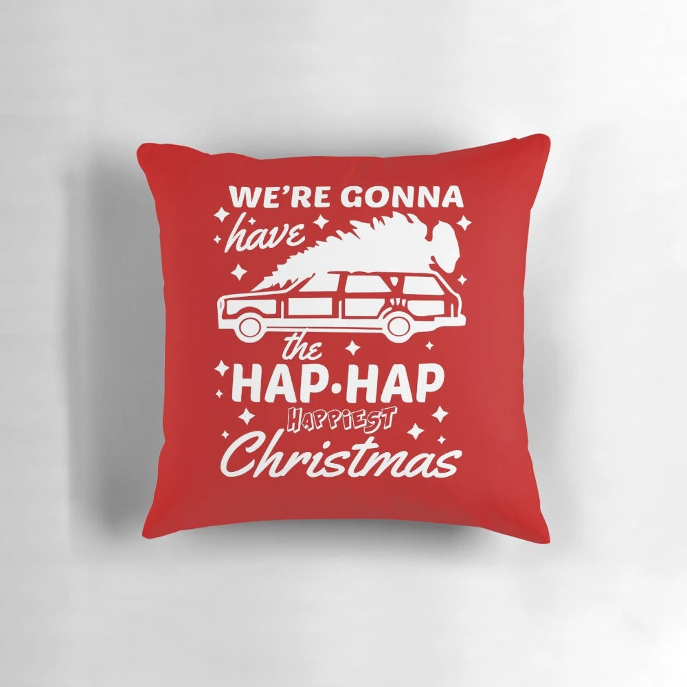 "Cozy Christmas vacation-themed pillow with Clark Griswold quote"