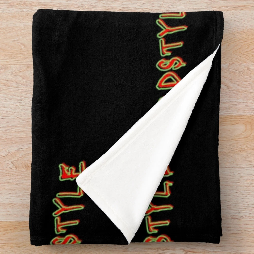 Hardstyle-inspired plush blanket with electronic music design