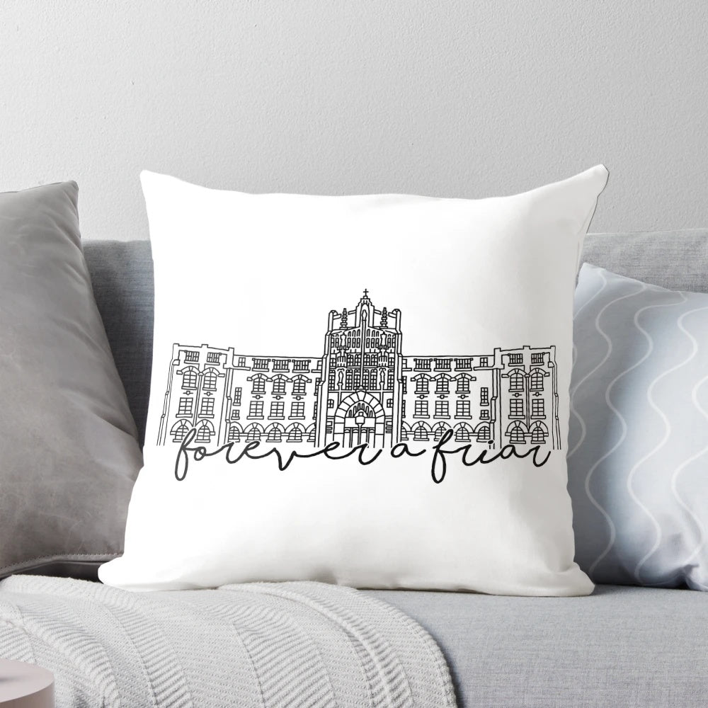 Harkins Hall inspired Providence College Friars logo pillow