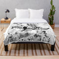 Harlequin Great Dane plush blanket featuring a giant dog breed artwork