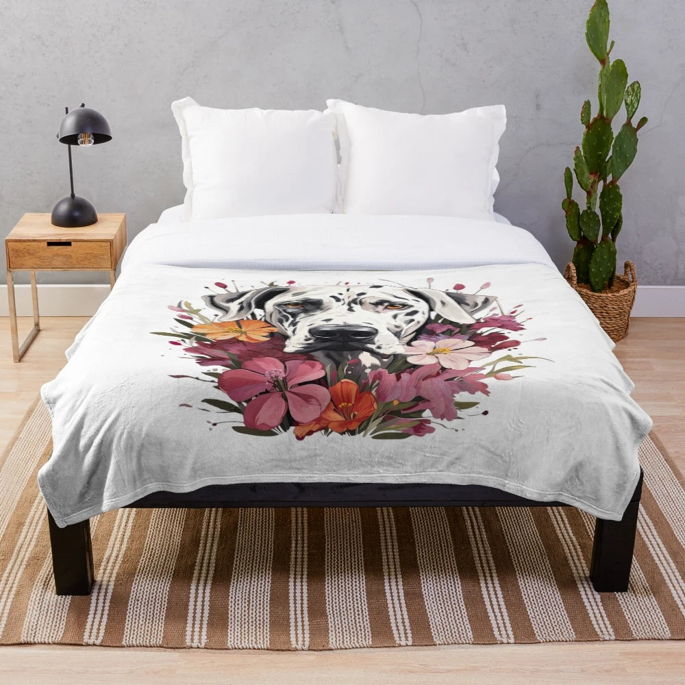 Harlequin Great Dane Plush Blanket