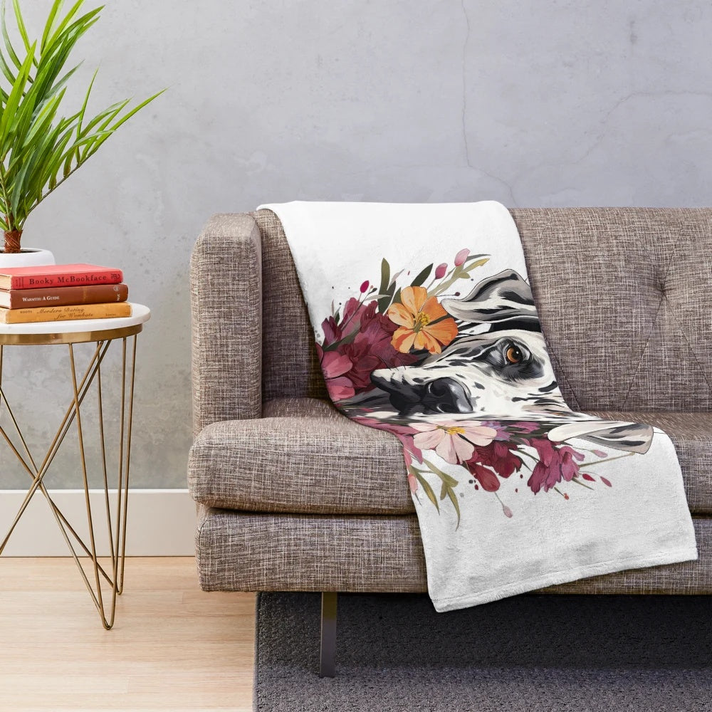 Harlequin Great Dane Plush Blanket