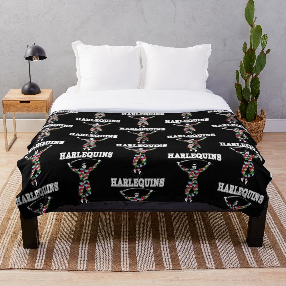 Harlequins Rugby Inspired Plush Blanket