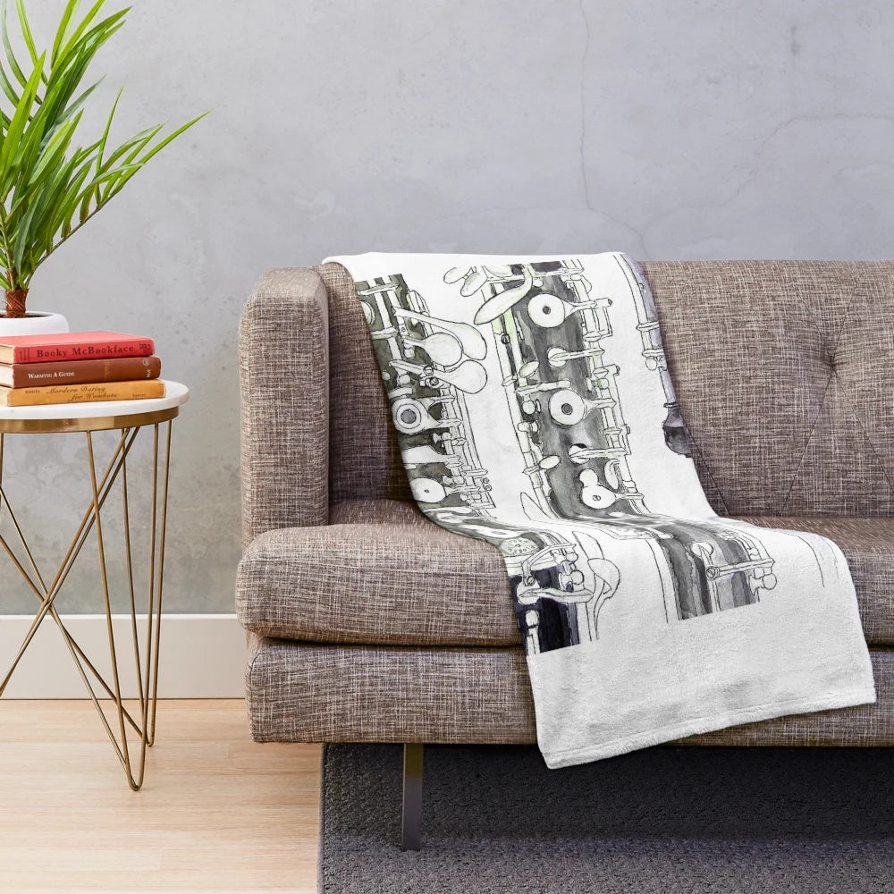 Cozy oboe plush blanket with a music-inspired design