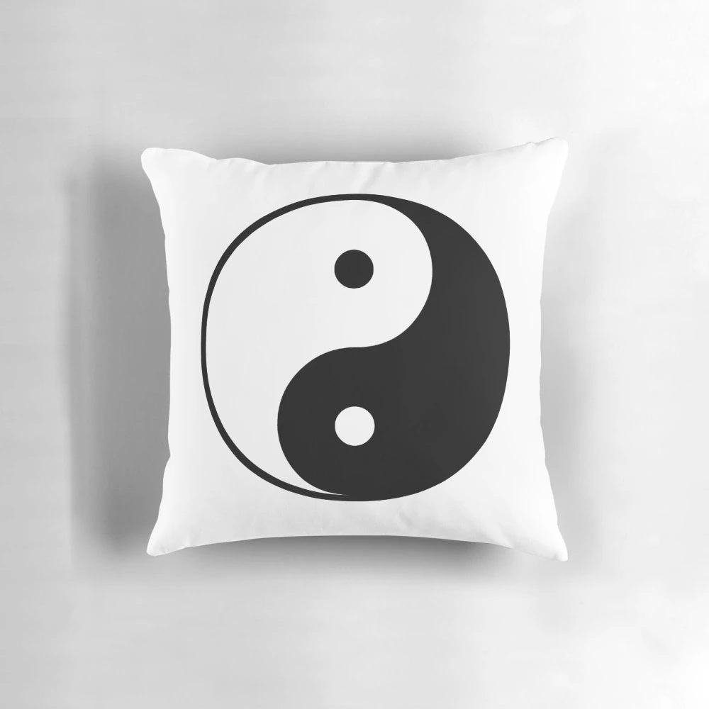 Elegant yin yang symbol pillow for peaceful home decor