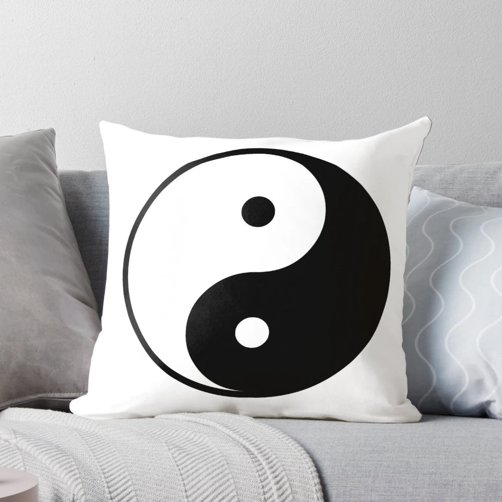Elegant yin yang symbol pillow for peaceful home decor