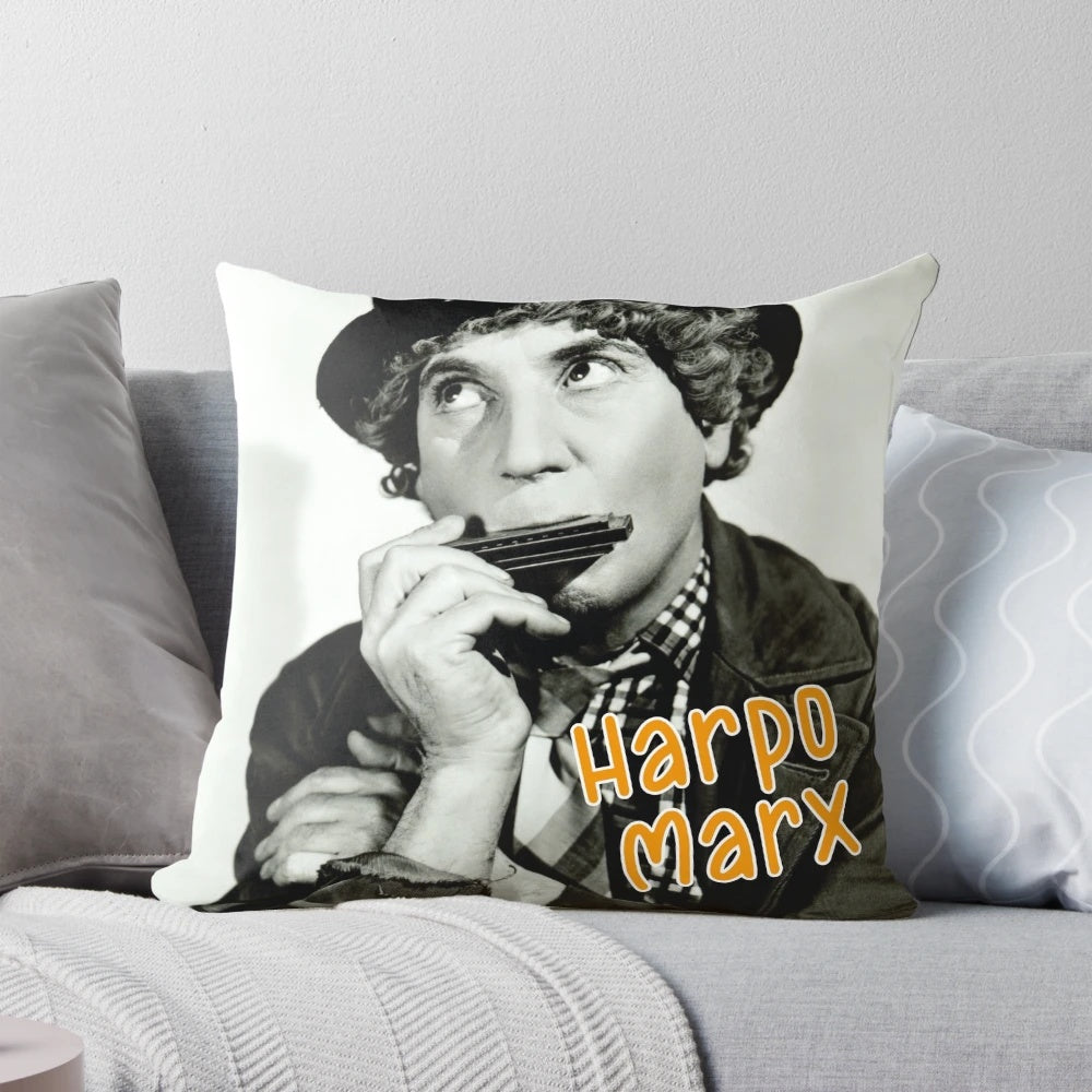 Harpo Marx Pillow - Iconic Comedy Star of The Marx Brothers Memorabilia