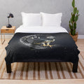 Harpy eagle plush blanket with a nocturnal wildlife design