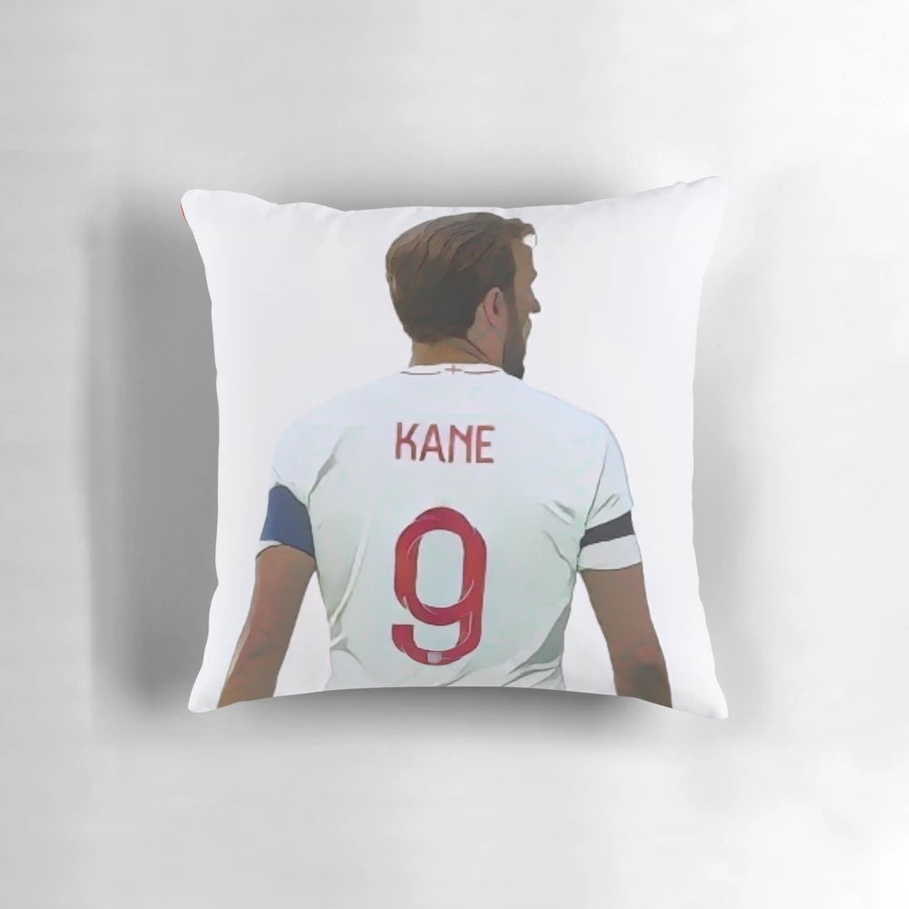 Custom harry kane drawing pillow showcasing the England national team captain in action
