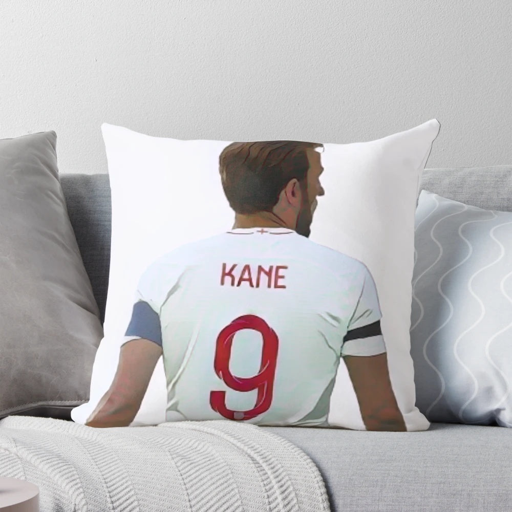 Custom harry kane drawing pillow showcasing the England national team captain in action