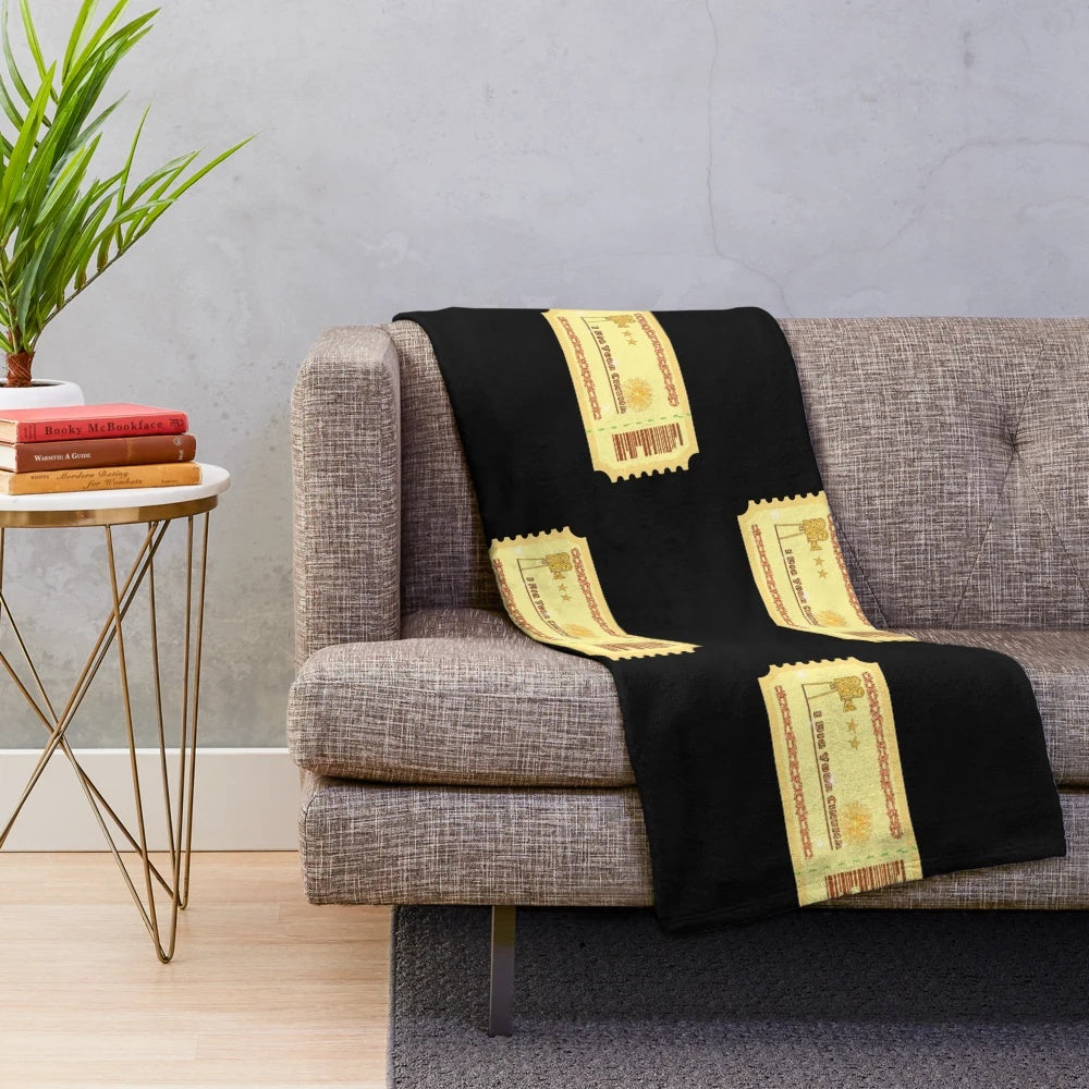 Harry Styles-inspired plush blanket featuring cinema-themed design