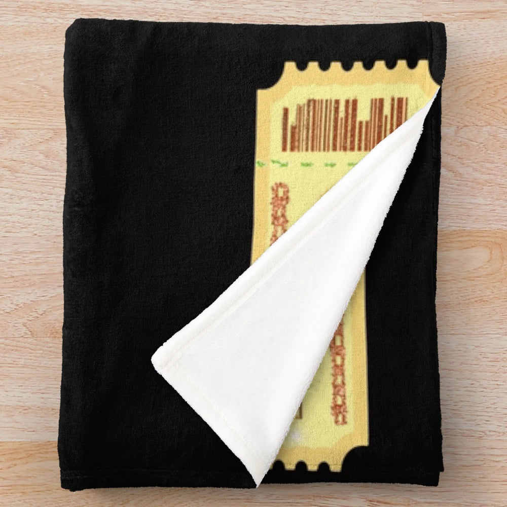 Harry Styles-inspired plush blanket featuring cinema-themed design