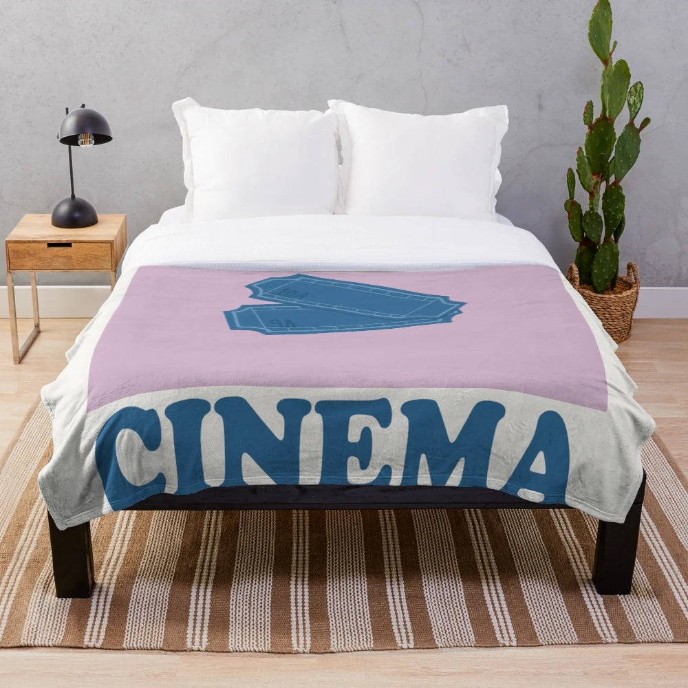 Harry Styles inspired plush blanket with cinema poster aesthetic design