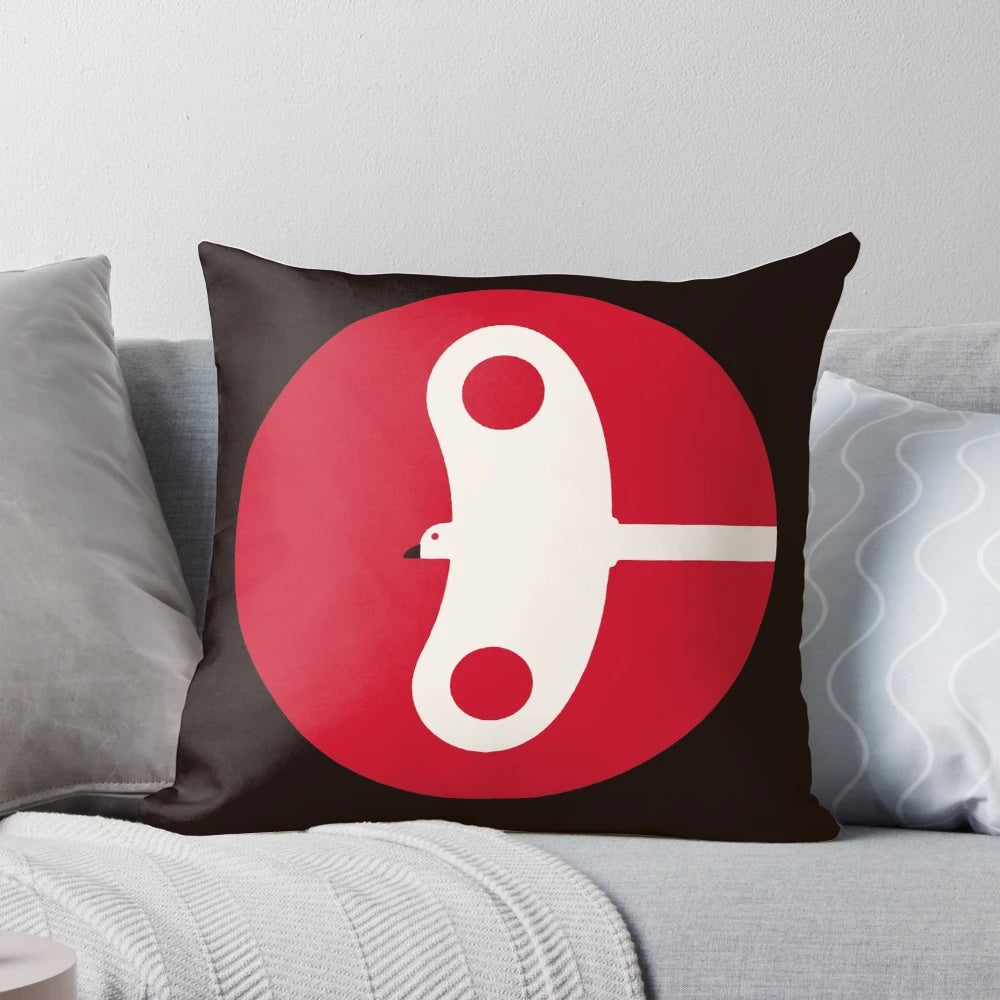 Decorative throw pillow featuring the title and author of Haruki Murakami's acclaimed novel "The Wind Up Bird Chronicle