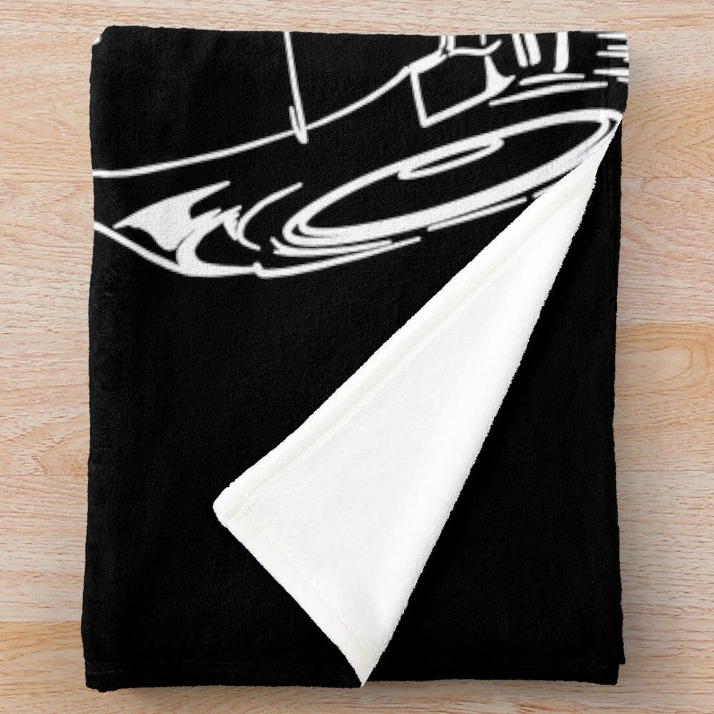 Nissan Skyline R34 GTR inspired plush blanket featuring Haruna anime character