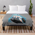 Hatsune Miku-inspired plush blanket featuring the popular anime character
