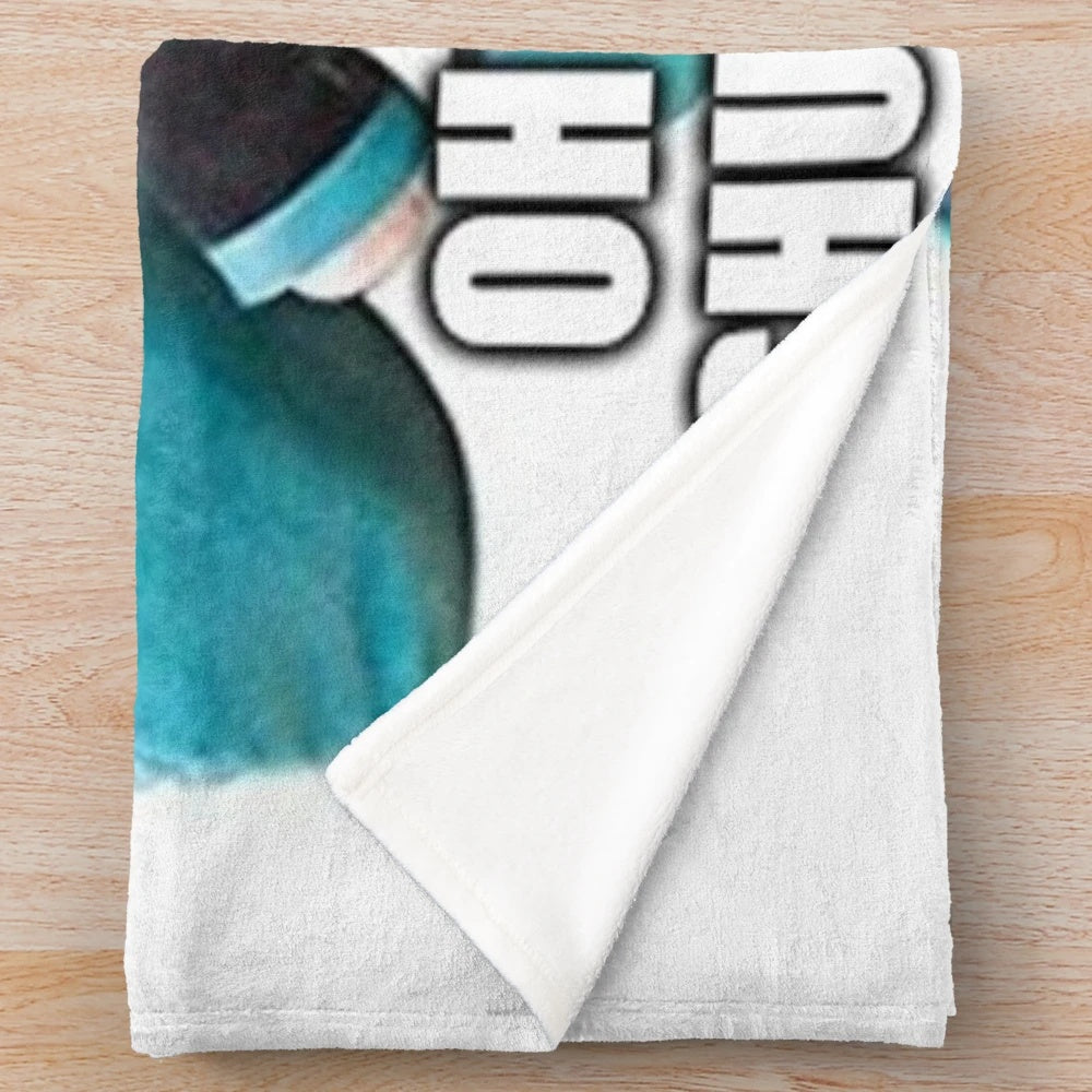 Hatsune Miku plush-style blanket featuring the popular vocaloid character