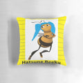 Hatsune Miku Vocaloid anime-style decorative pillow with a playful bee and meme design