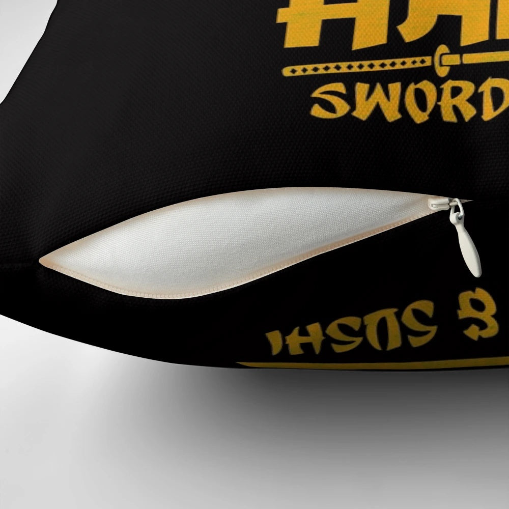 Hattori Hanzo inspired samurai pillow with Japanese warrior design