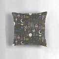Haunted Attic Pillow with Creepy Witchy Patterns for Spooky Halloween Decor