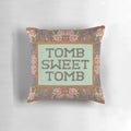 Haunted mansion themed decorative throw pillow with spooky and gothic design