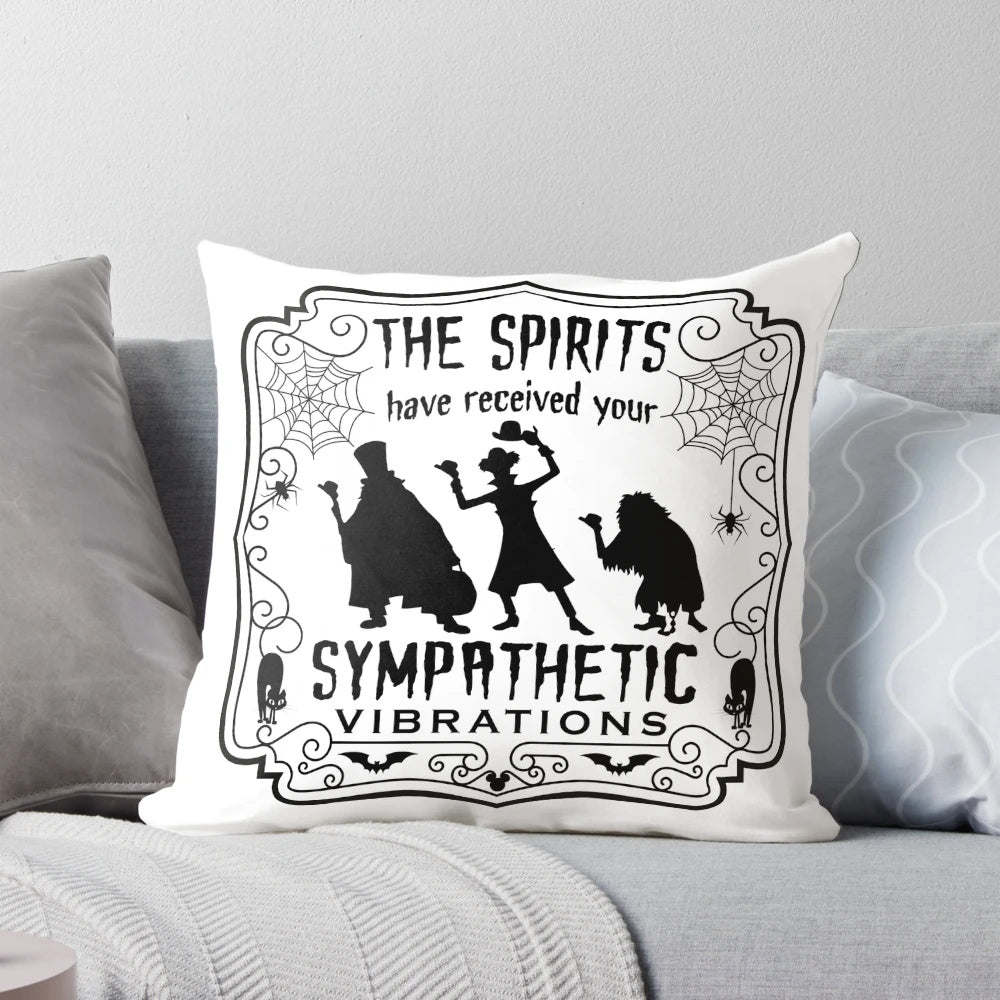 Haunted Mansion themed pillow featuring the iconic hitchhiking ghosts
